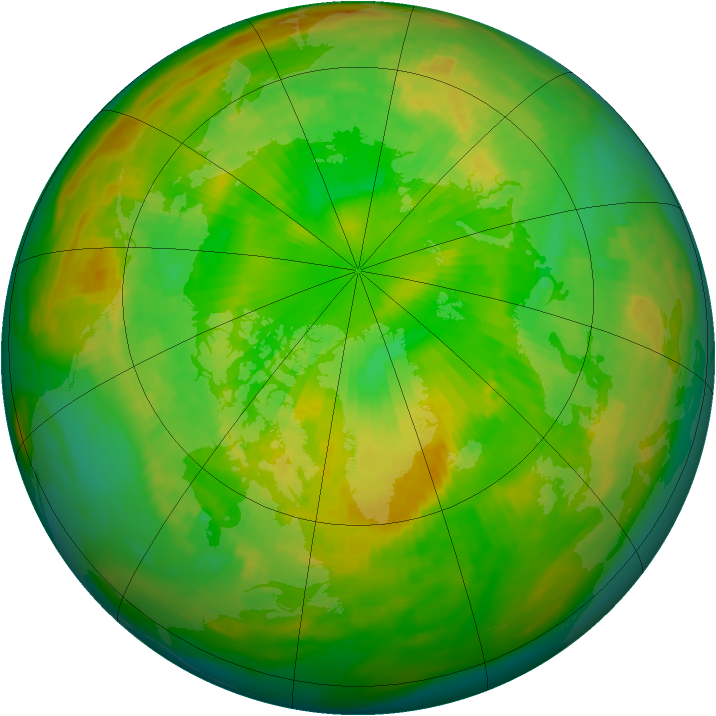 Arctic ozone map for 19 June 1988